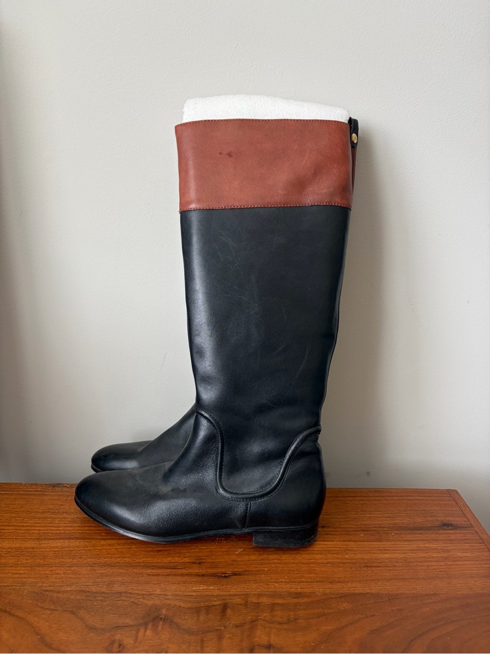 Ava & Aiden Two Tone Leather Riding Boots Like New Condition Women’s Size 8